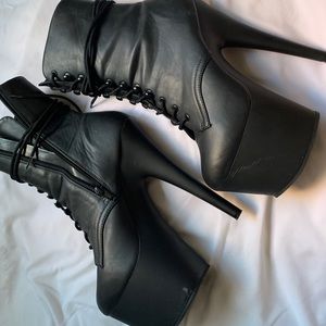 Pleaser 8 platform ankle tie up stripper shoes